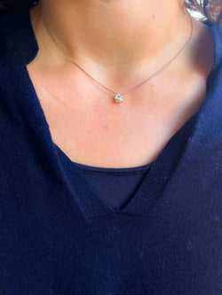 Pendentif orné d'un diamant taille ancienne or rose - Castafiore