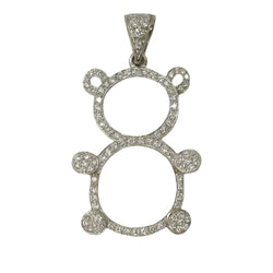Pendentif ourson en or blanc et diamants - Castafiore