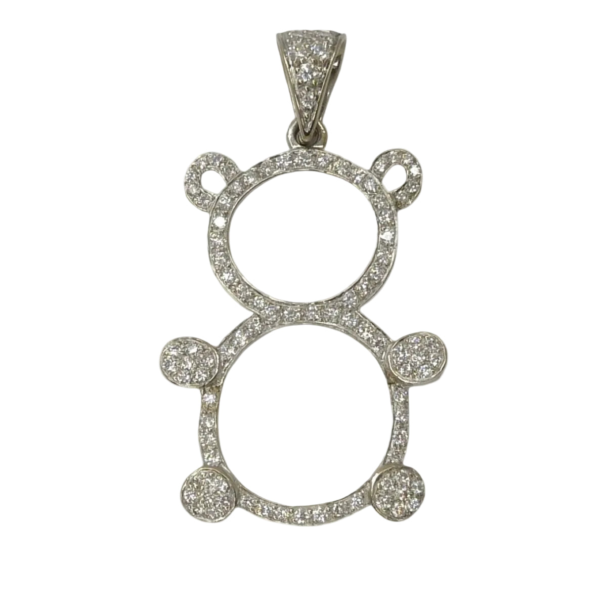 Pendentif ourson en or blanc et diamants - Castafiore