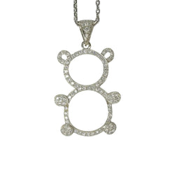 Pendentif ourson en or blanc et diamants - Castafiore
