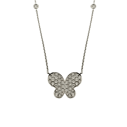 Pendentif Papillon en or blanc et diamants - Castafiore