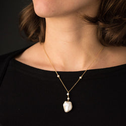 Pendentif Perle baroque, perles et diamant - Castafiore