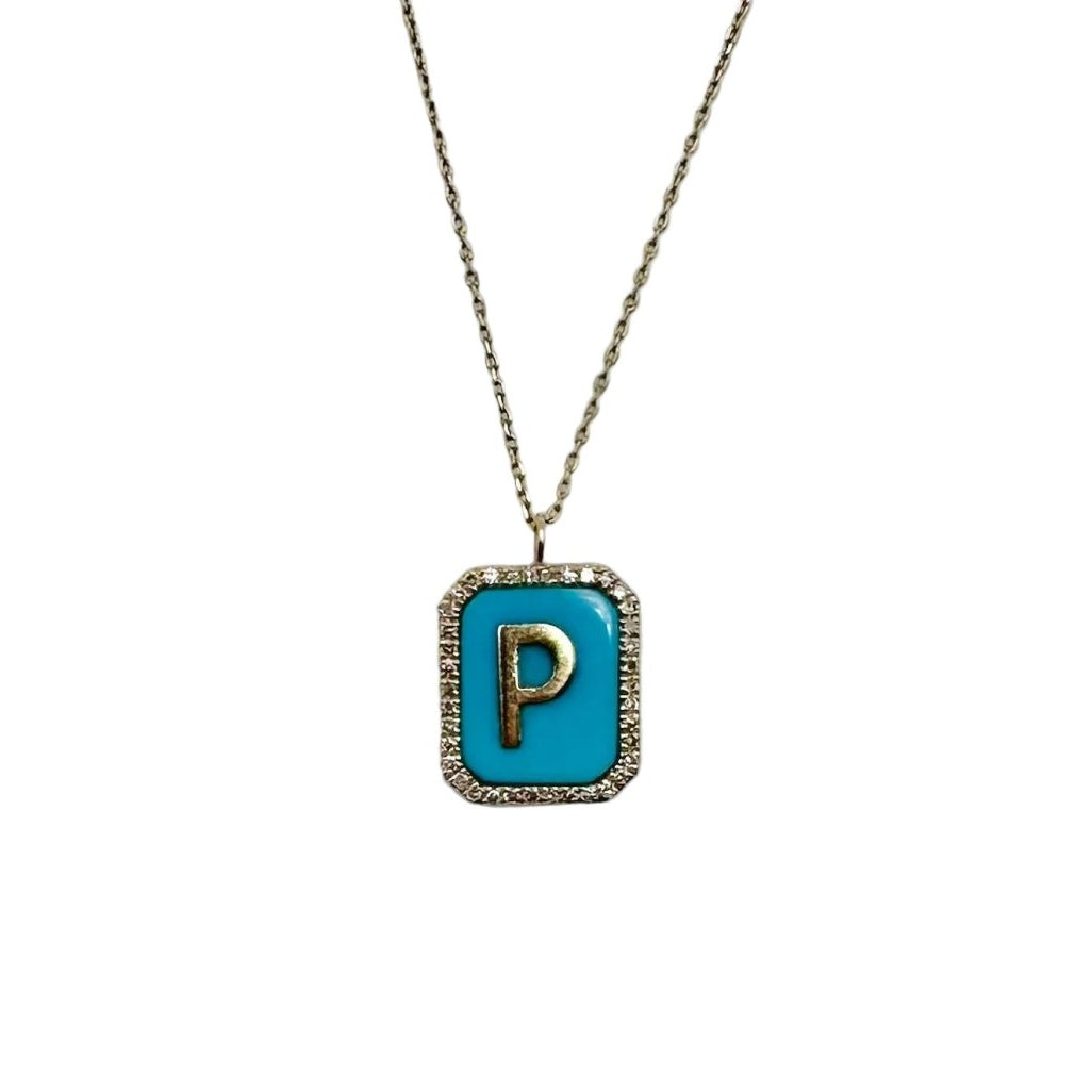 Pendentif PERSÉE en or jaune, turquoise et diamants - Castafiore
