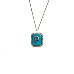 Pendentif PERSÉE en or jaune, turquoise et diamants - Castafiore