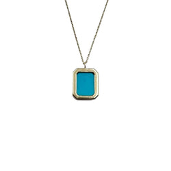 Pendentif PERSÉE en or jaune, turquoise et diamants - Castafiore
