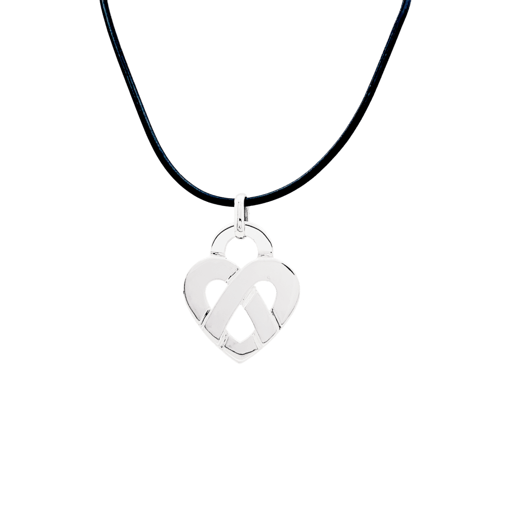 Poiray pendant, "Coeur Entrelacé", white gold.