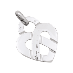 Poiray pendant, "Coeur Entrelacé", white gold.