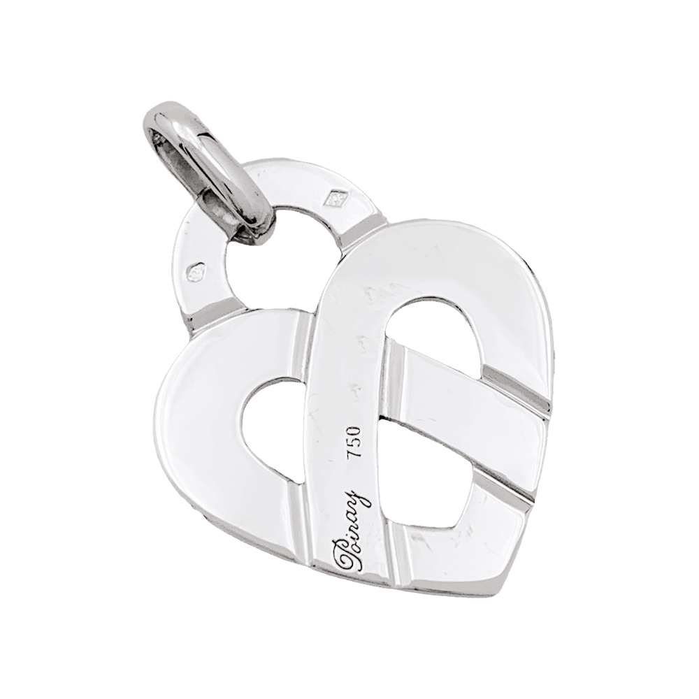 Poiray pendant, "Coeur Entrelacé", white gold.