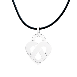 Poiray pendant, "Coeur Entrelacé", white gold.