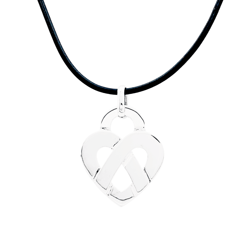 Poiray pendant, "Coeur Entrelacé", white gold.