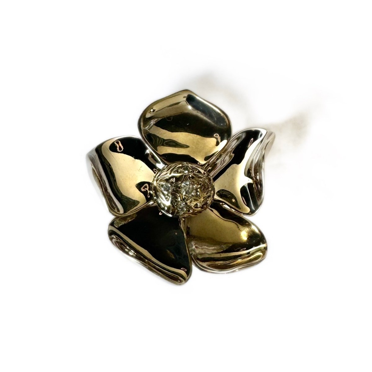 Pendentif POIRAY "Fleur" en or blanc et diamants - Castafiore