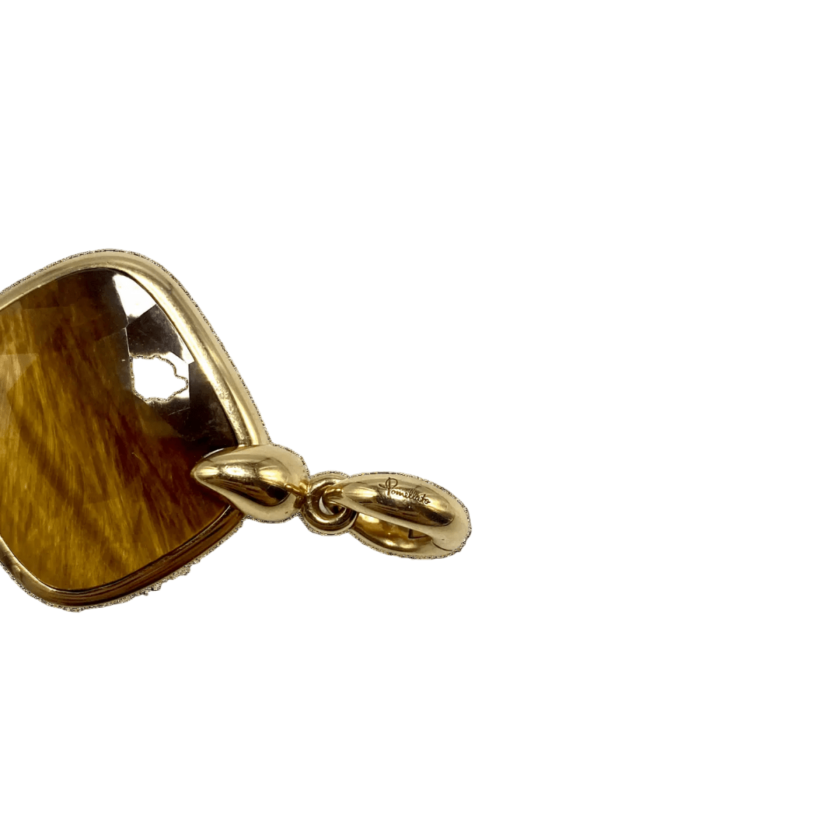 Pendentif POMELLATO "Ritratto" en or rose, oeil de tigre et diamants - Castafiore