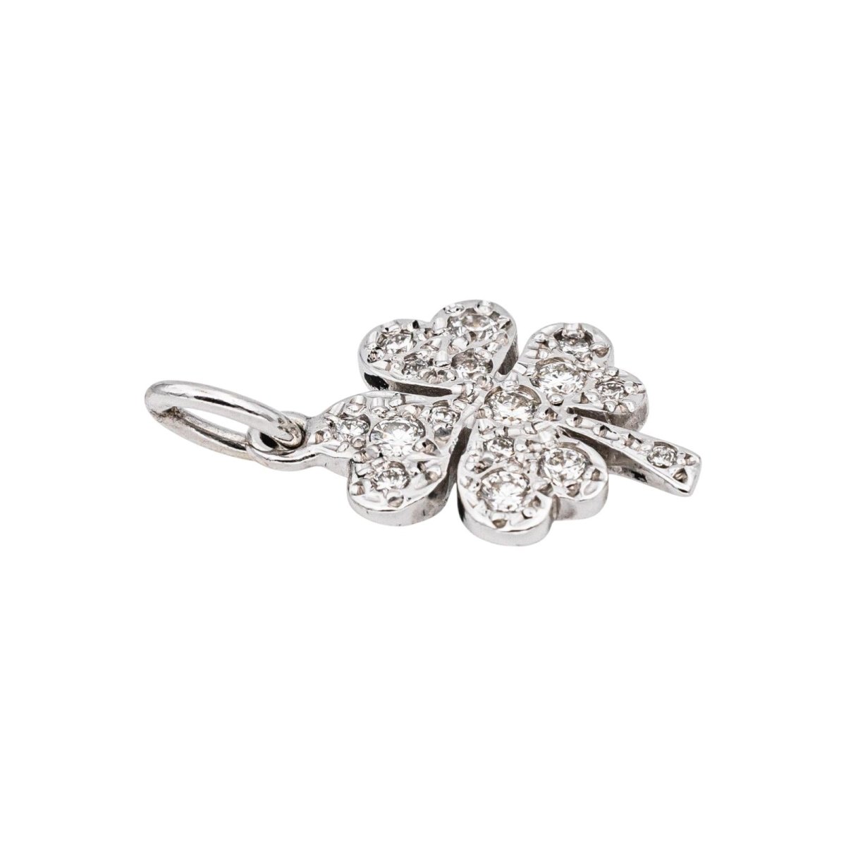 Pendentif POMELLATO "Trèfle" en or blanc et diamants - Castafiore