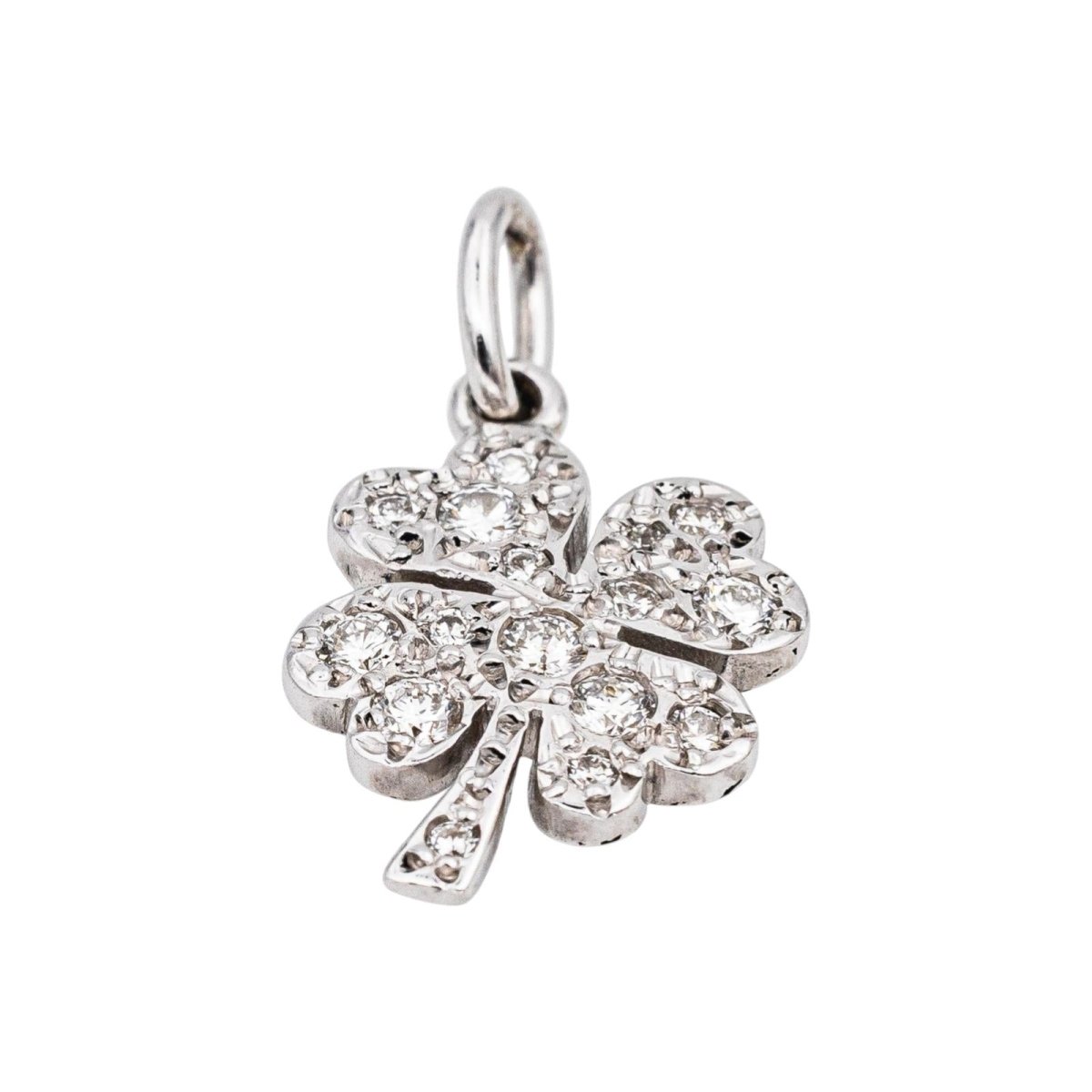 Pendentif POMELLATO "Trèfle" en or blanc et diamants - Castafiore