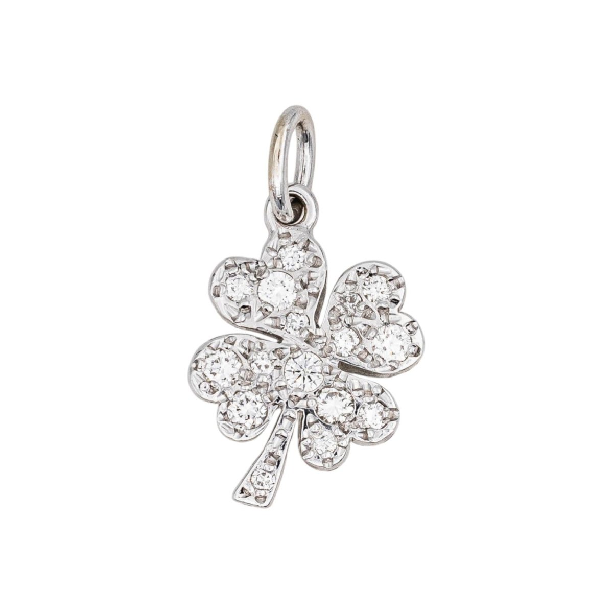Pendentif POMELLATO "Trèfle" en or blanc et diamants - Castafiore