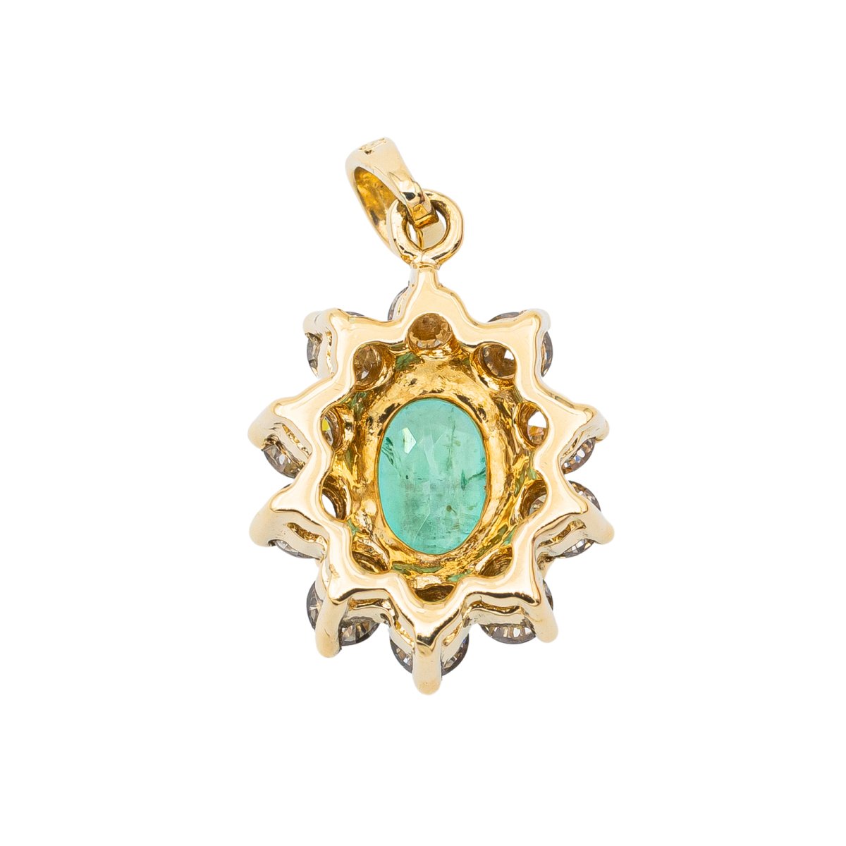 Pendentif Pompadour Or jaune Emeraude - Castafiore