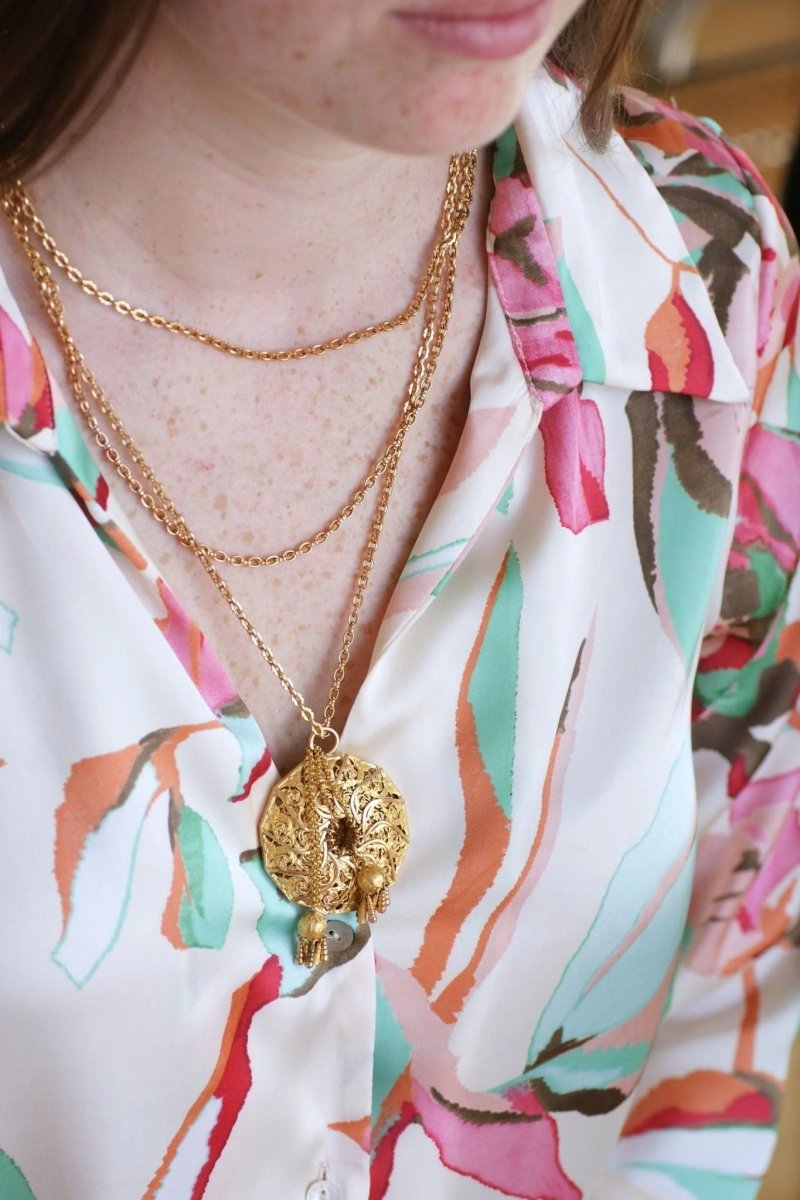 Pendentif porte - monnaie ancien en or jaune - Castafiore