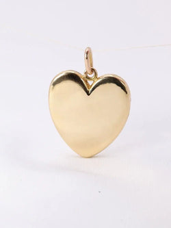 Pendentif porte photo coeur Art Nouveau or jaune diamants taille rose - Castafiore