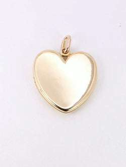 Pendentif porte photo coeur Art Nouveau or jaune diamants taille rose - Castafiore