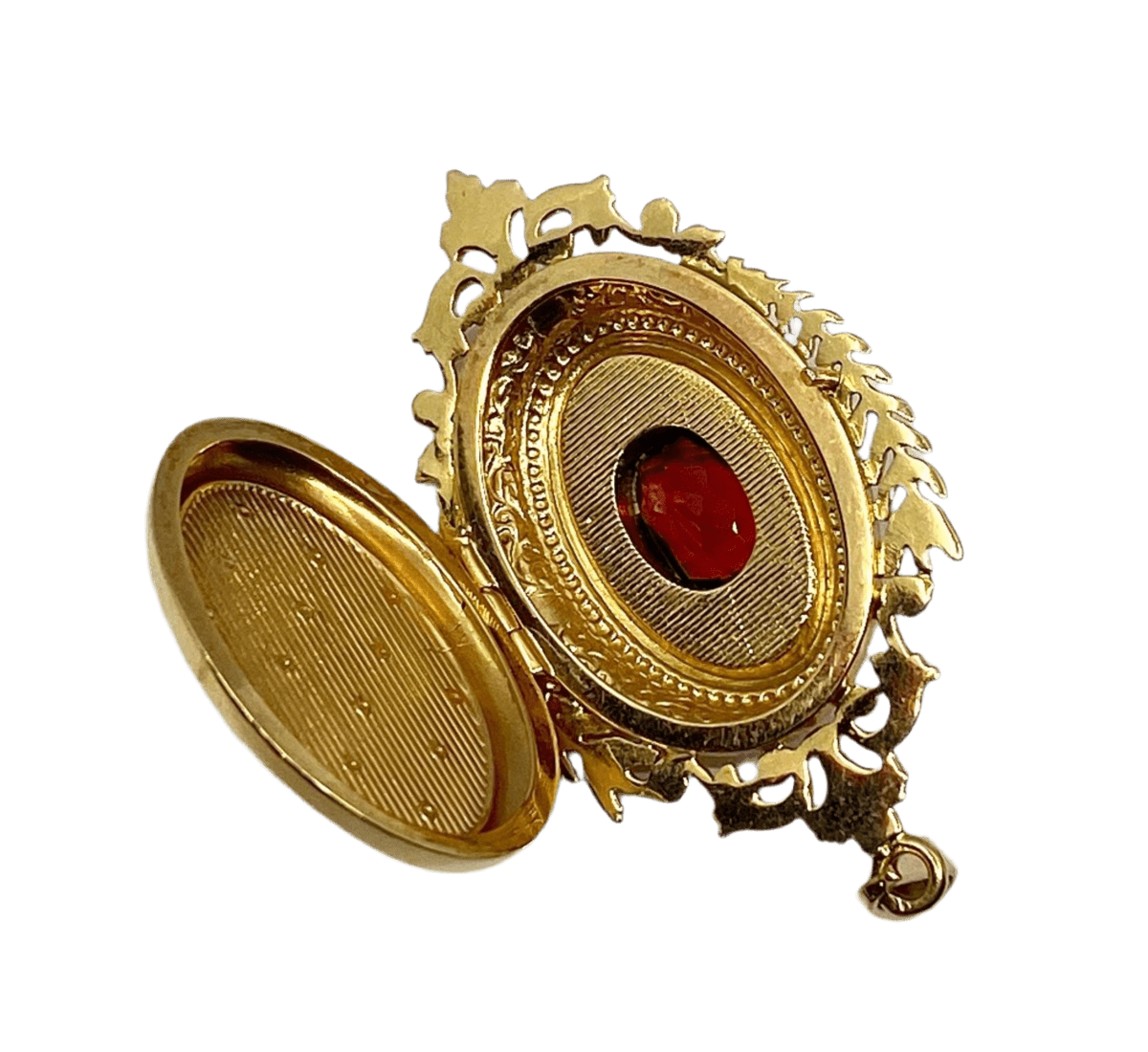 Pendentif Porte Souvenir en or jaune et grenat - Castafiore