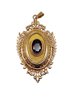Pendentif Porte Souvenir en or jaune et grenat - Castafiore