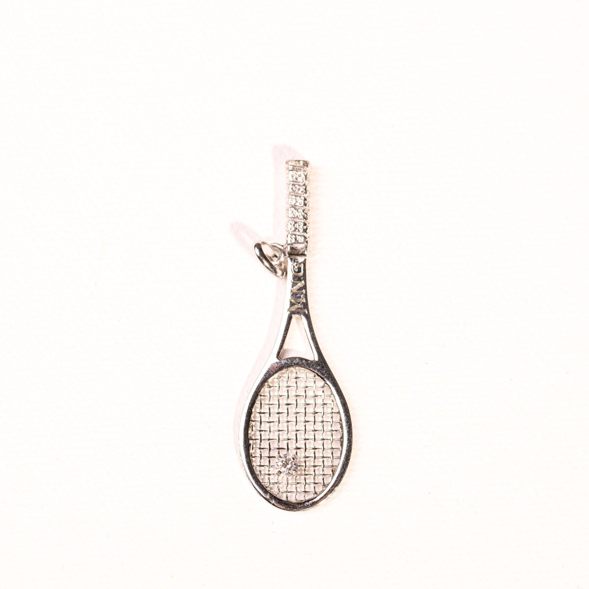 Pendentif raquette de tennis en or blanc et diamant - Castafiore