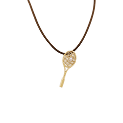 Pendentif "Raquette" en or jaune et perle - Castafiore