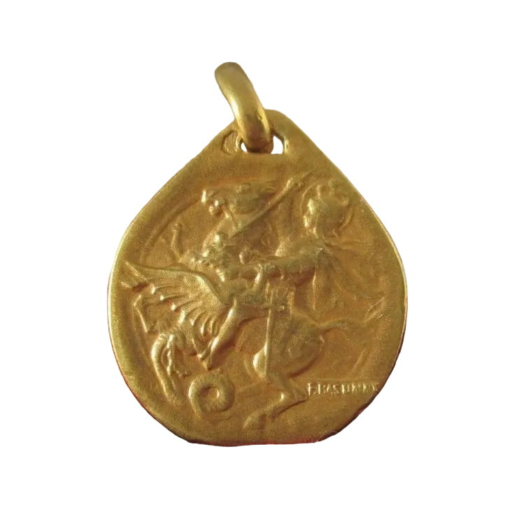Pendentif RASUMNY Saint Georges biface en or jaune - Castafiore