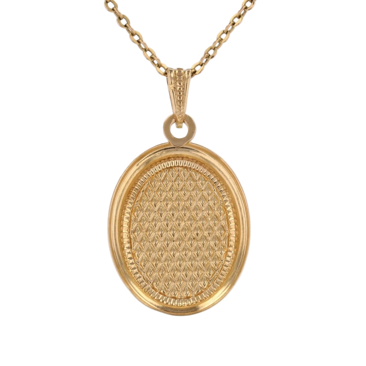 Pendentif rétro ovale en or jaune et perle - Castafiore