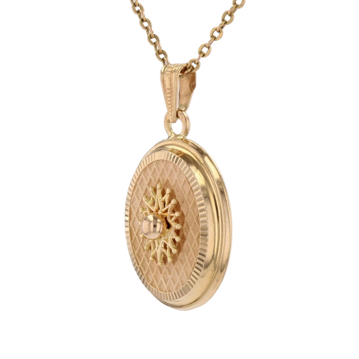 Pendentif rétro ovale en or jaune et perle - Castafiore