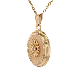 Pendentif rétro ovale en or jaune et perle - Castafiore