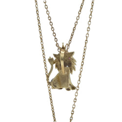 Pendentif Roi Lion en or jaune et rubis - Castafiore