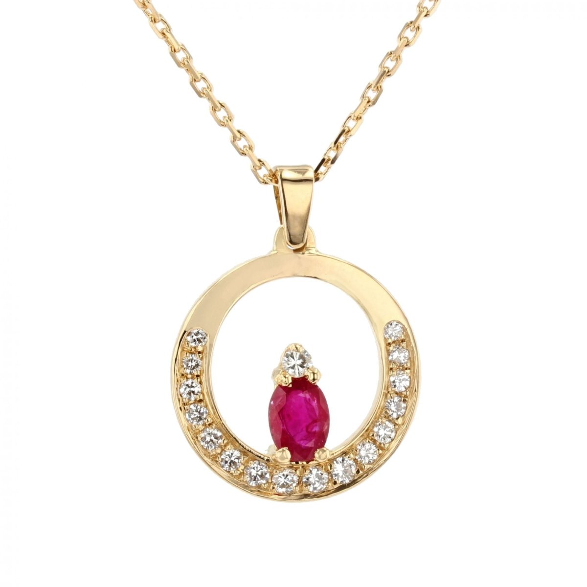 Pendentif RUBIS Diamants en or jaune - Castafiore