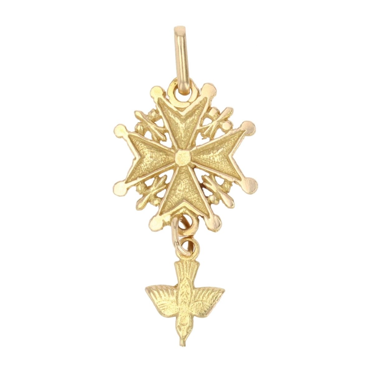 Pendentif SAINT - ESPRIT croix occitanie en or jaune - Castafiore
