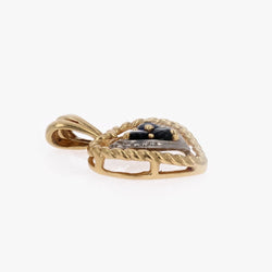 Pendentif SAPHIR Coeur en or jaune et or blanc - Castafiore