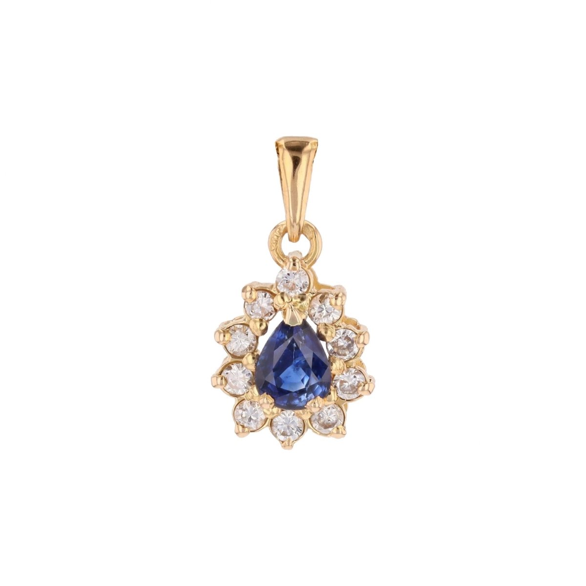 Sapphire pendant diamonds yellow gold opportunity
