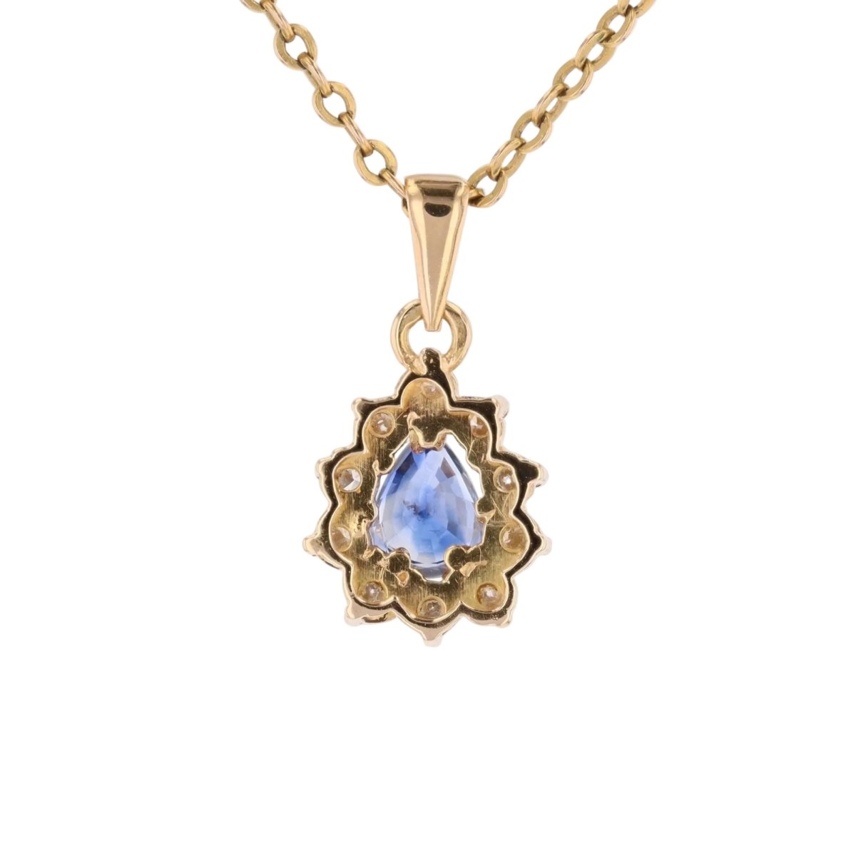 Sapphire pendant diamonds yellow gold opportunity