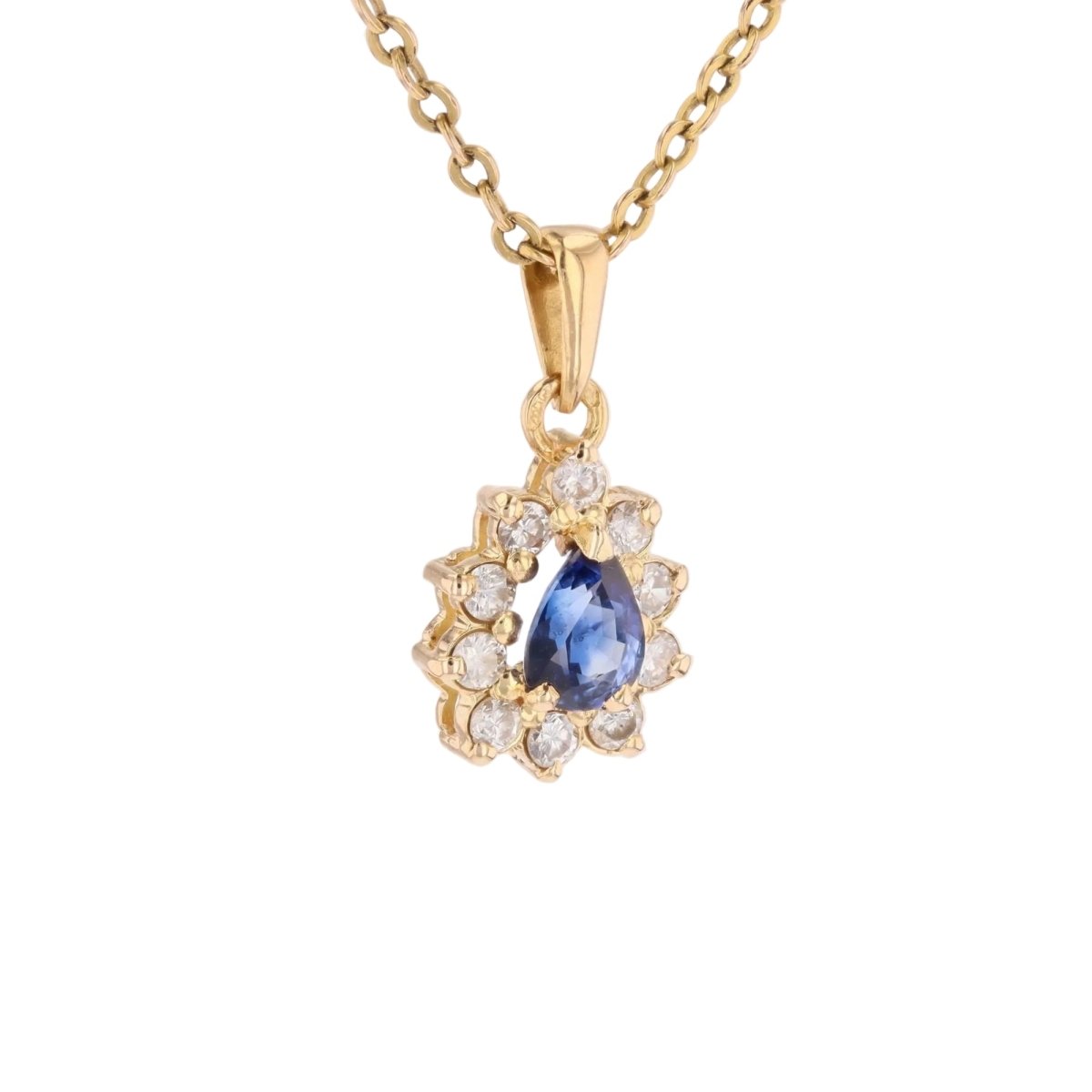 Sapphire pendant diamonds yellow gold opportunity
