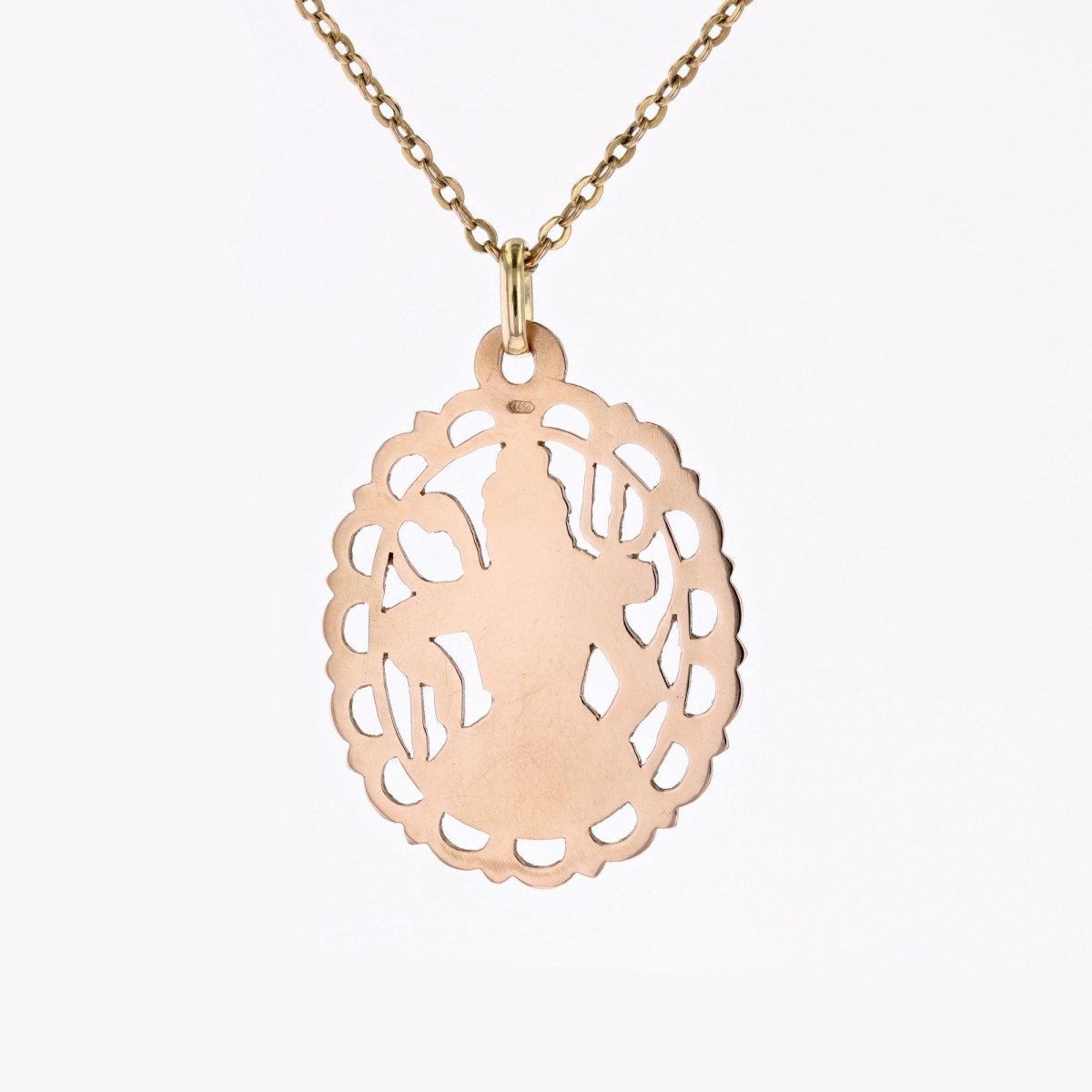 Pendentif SHIVA ovale en or rose - Castafiore