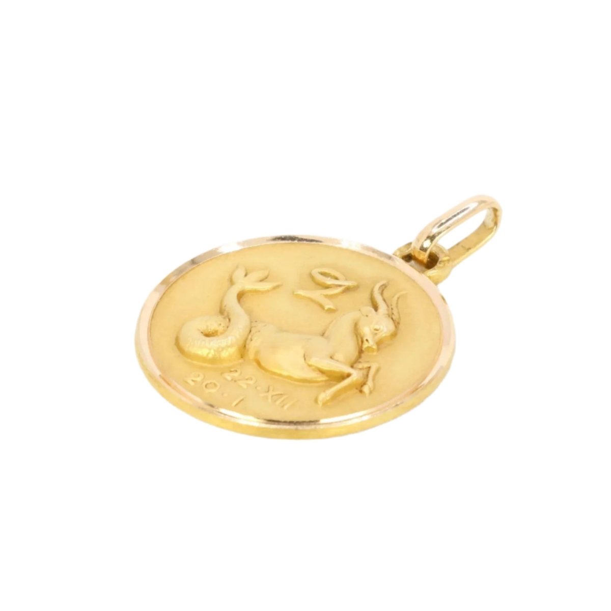Pendentif signe du zodiaque Capricorne en or jaune - Castafiore