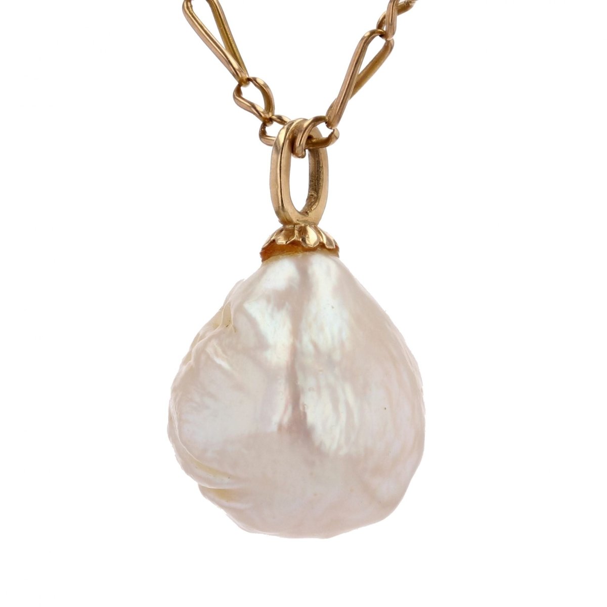 Pendentif SOUFFLURE Perle en or jaune - Castafiore