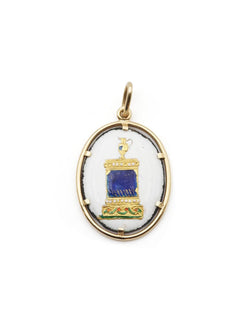 Pendentif souvenir "À l’amitié" en émail et or - Castafiore