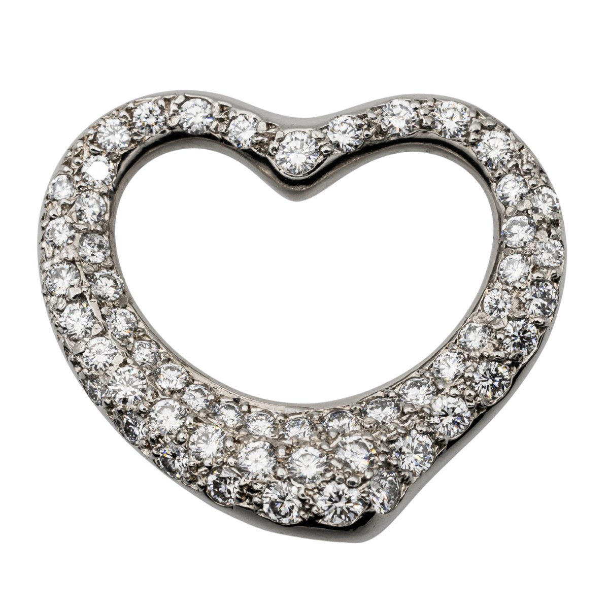 Pendentif TIFFANY & CO Open Heart en platine et diamants - Castafiore