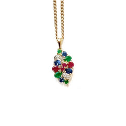 Pendentif TITTI FUTTI en or jaune, or blanc, émeraudes, saphirs, rubis et diamants - Castafiore