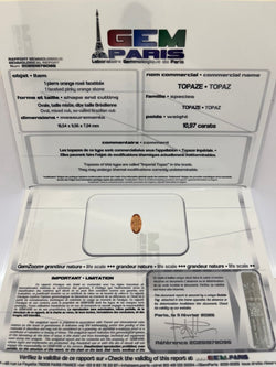 Pendentif Topaze impériale et diamants en or jaune - Castafiore