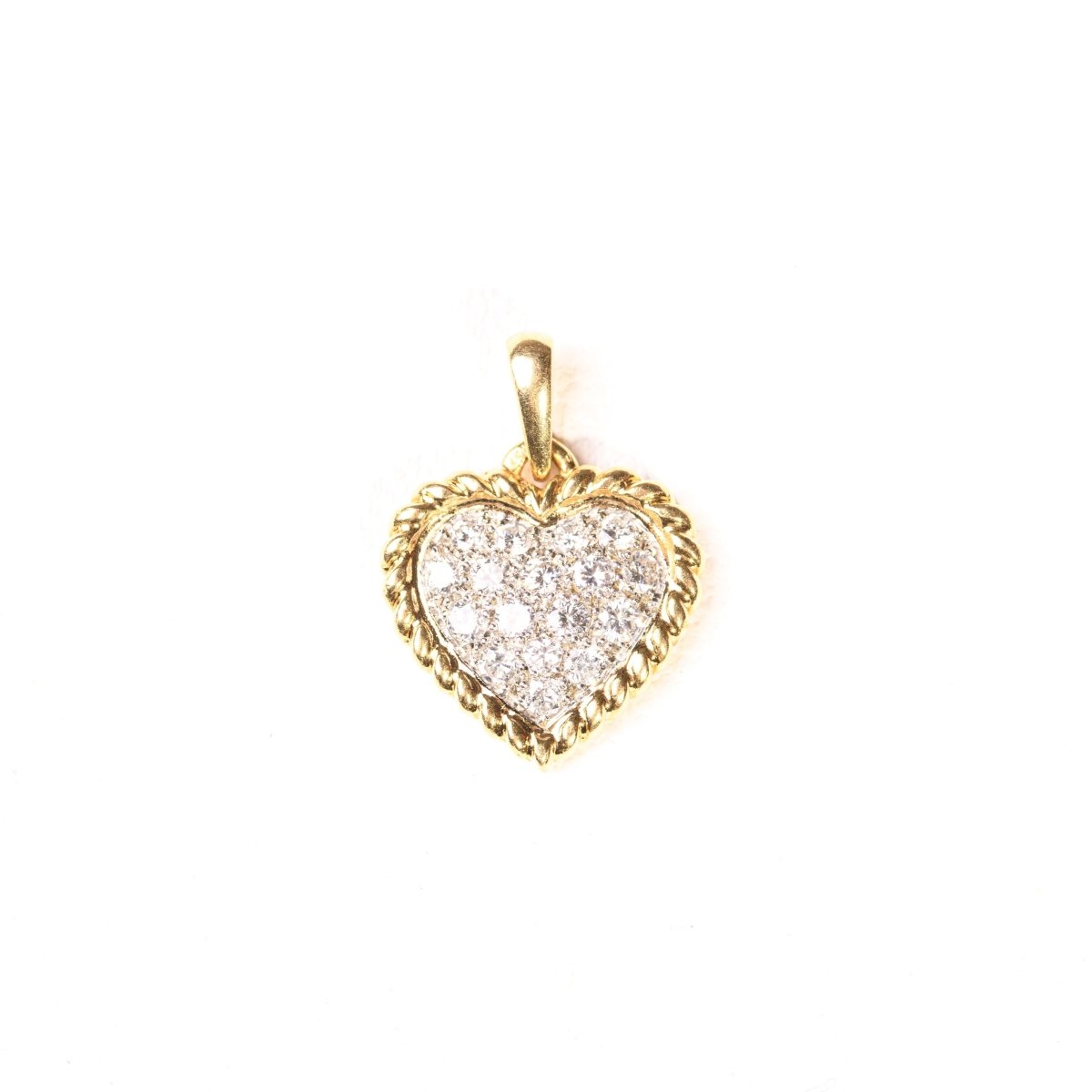 Pendentif VAN CLEEF & ARPELS en or jaune, platine et diamants - Castafiore