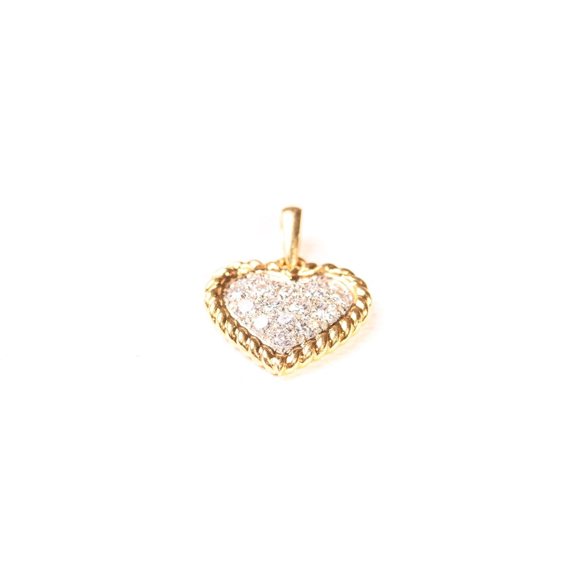 Pendentif VAN CLEEF & ARPELS en or jaune, platine et diamants - Castafiore