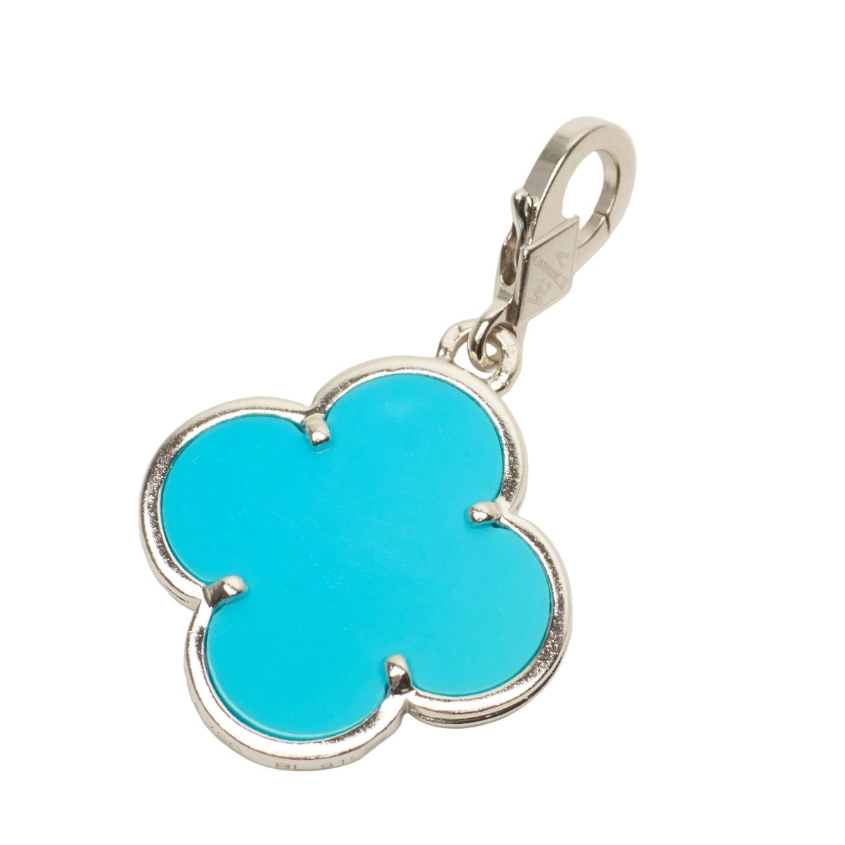 Pendentif VAN CLEEF & ARPELS "Magic Alhambra" en or blanc et turquoise - Castafiore