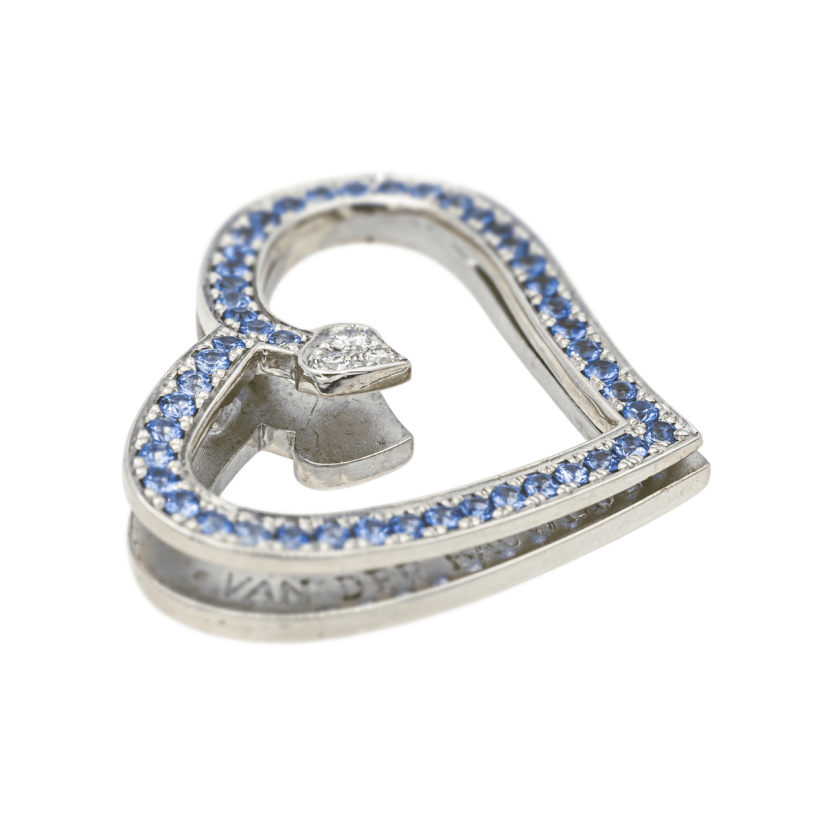 Pendentif VAN DER BAUWEDE en argent, saphirs et diamants - Castafiore
