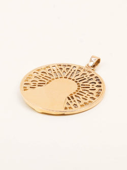 Pendentif VERNON Vierge art nouveau en or jaune et diamants taille rose - Castafiore